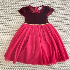 Girl’s Red Velvet and Tulle Christmas Dress